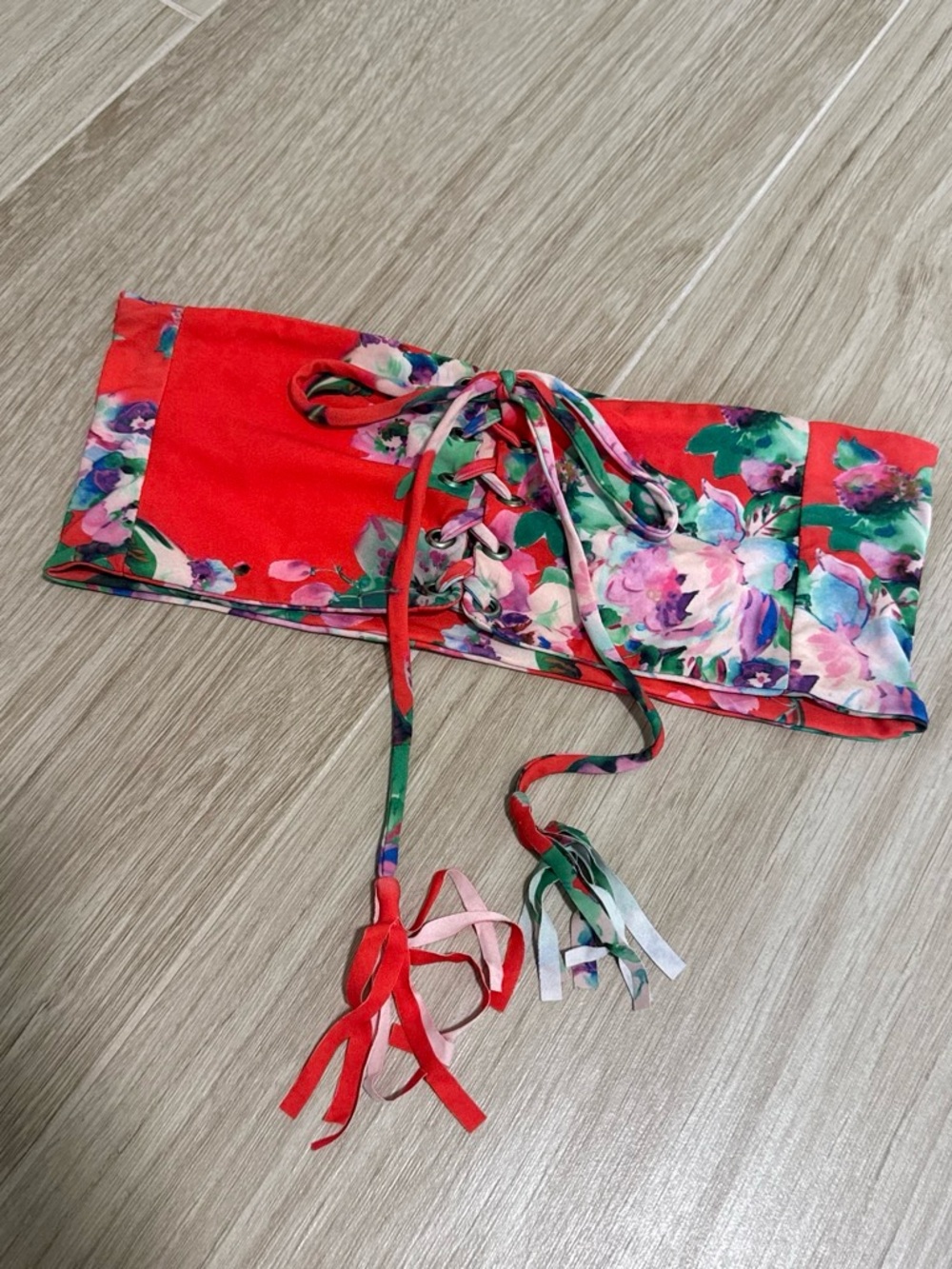 Montce Swim Floral Lace-Up Swim Top